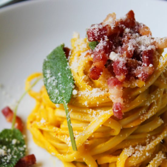 Butternut Squash Carbonara - Recipe photo by Paromita Mandal