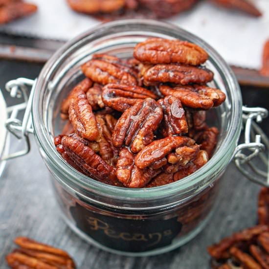 Keto Pumpkin Spice Pecans - Recipe photo by MyLifeCookbook
