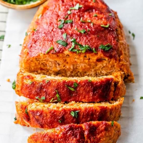 Sweet Potato Turkey Meatloaf - Recipe photo by Skinnytaste