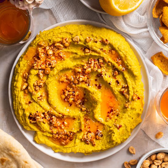 Curried Red Lentil Hummus - Recipe photo by rhubarbandcod
