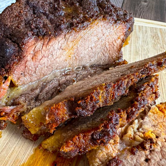 Best Ever Oven Smoked Brisket - Recipe photo by TastefullyGrace
