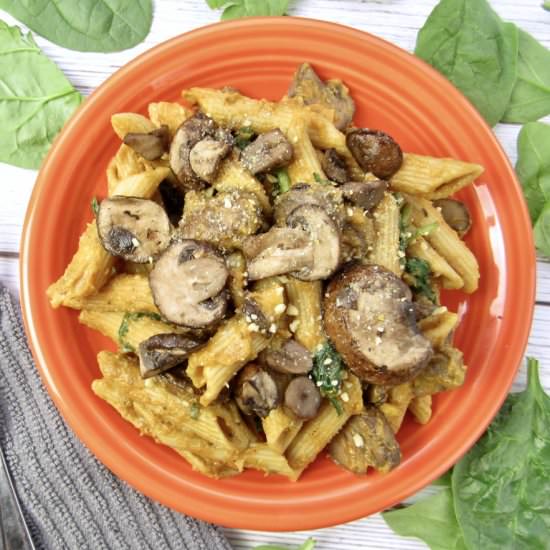 Pumpkin Pasta with Mushrooms - Recipe photo by joyfulbalanceofficial