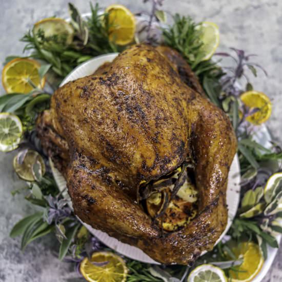 Traeger Smoked Turkey Without Brine - Recipe photo by HIldaskitchenblog