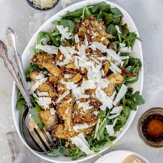 Warm Mushroom Arugula Salad - Recipe photo by holistic.foodie