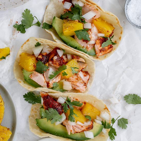 Salmon Al Pastor Tacos - Recipe photo by holistic.foodie