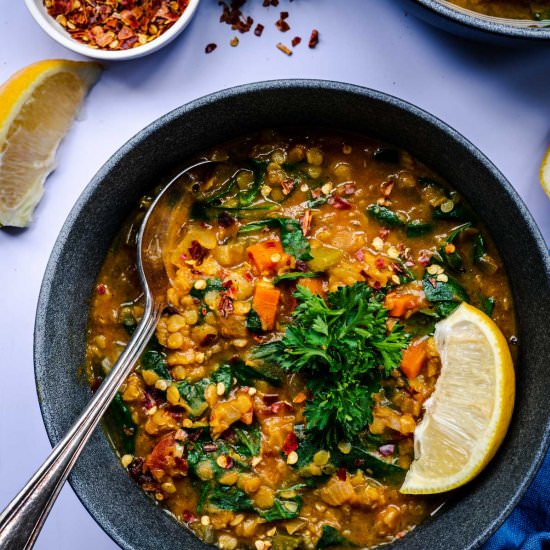 Spicy Red Lentil Soup - Recipe photo by eatfreshglow