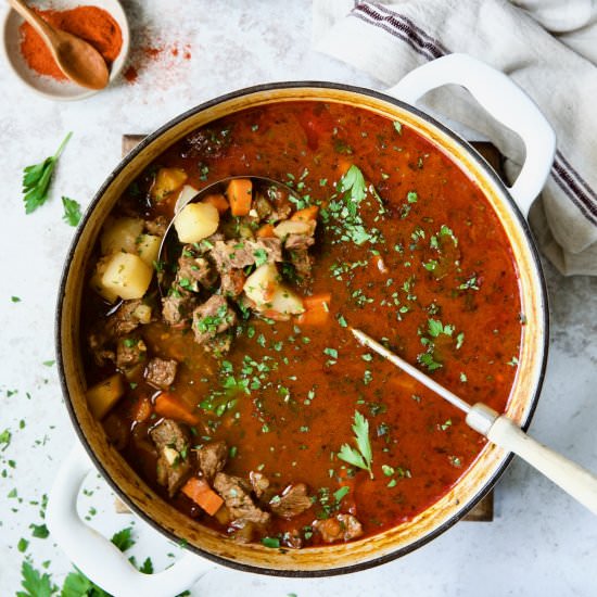 Traditional Hungarian Goulash - Recipe photo by fromachefskitchen