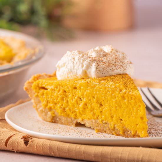 Keto Pumpkin Chiffon Pie - Recipe photo by debsdailydish