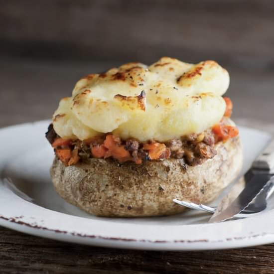 Shepherd's Pie Baked Potatoes! - Recipe photo by Framed Cooks