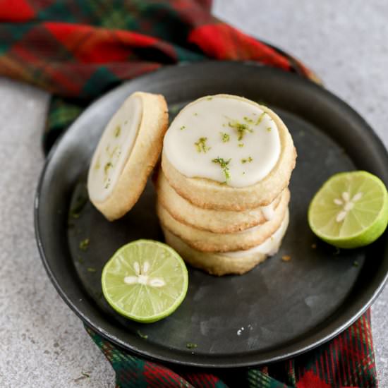 Iced Key Lime Shortbread Cookies - Recipe photo by farmflavor