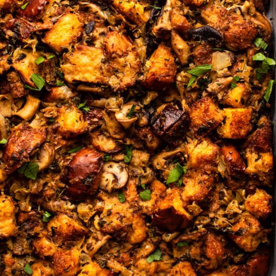The Best Vegan Mushroom Stuffing - Recipe photo by from my bowl