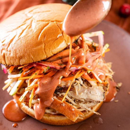 Cranberry Honey Mustard BBQ Sauce - Recipe photo by chilesandsmoke