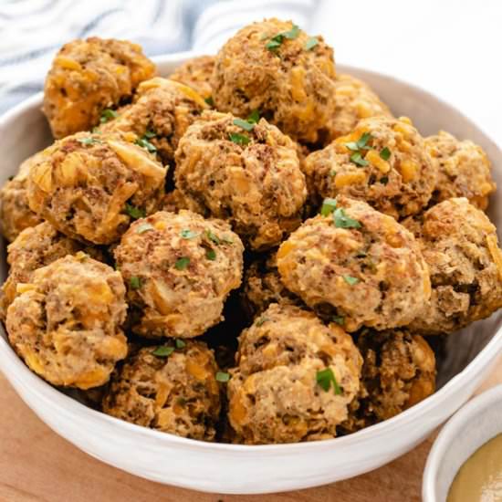 Vegan Sausage Balls - Recipe photo by Three Little Chickpeas