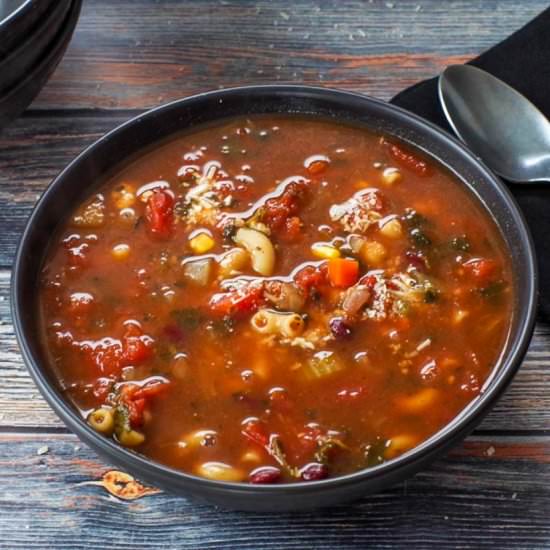 Easy Healthy Minestrone Soup - Recipe photo by Food Meanderings