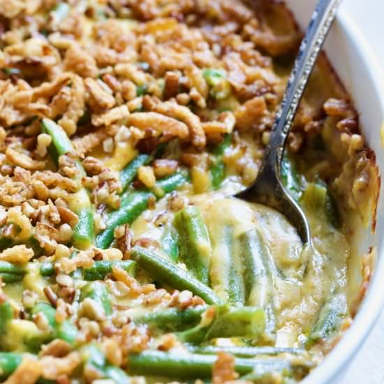 Cheesy Green Bean Casserole - Recipe photo by fromachefskitchen