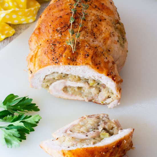 Turkey Roulade with Sausage Stuffin - Recipe photo by For the Love of Cooking