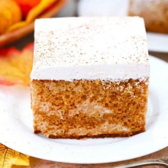Tres Leches Pumpkin Cake - Recipe photo by peasandpeonies