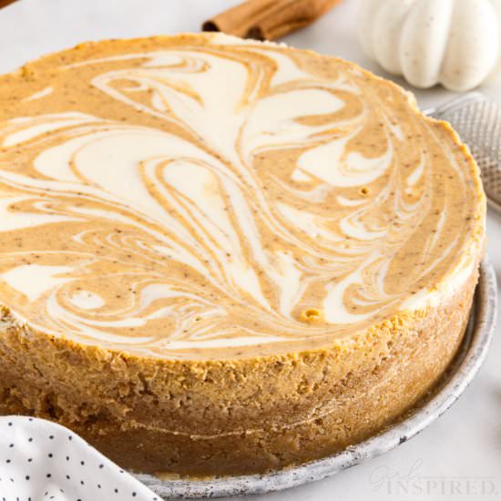 Pumpkin Swirl Cheesecake - Recipe photo by girlinspired