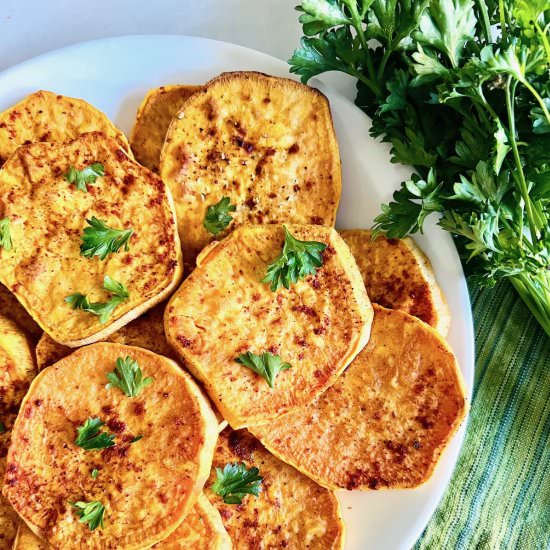 Air Fryer Sweet Potato Slices - Recipe photo by theshortordercook