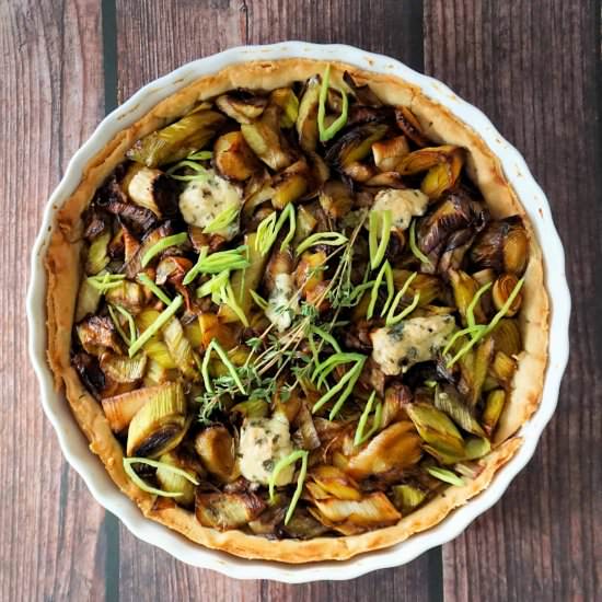 caramelised leek tart - Recipe photo by Cuisine Fiend