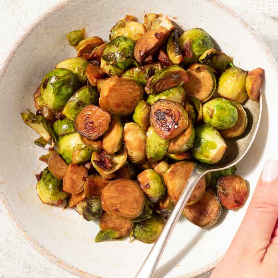 Marinated Balsamic Brussel Sprouts - Recipe photo by theveganlarder