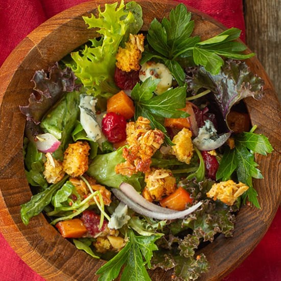 Roasted SweetPotato Cranberry Salad - Recipe photo by tenpoundcakecompany