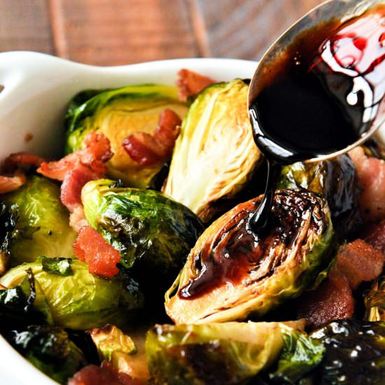 Air Fryer Bacon Brussels Sprouts - Recipe photo by Home Cooked Harvest