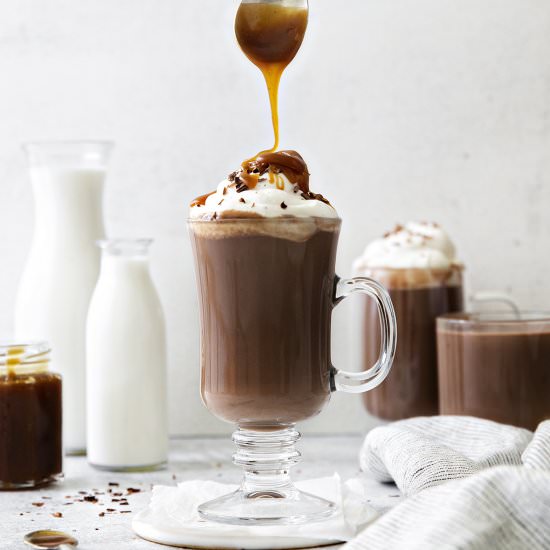 Salted Caramel Hot Chocolate - Recipe photo by goodlifeeats
