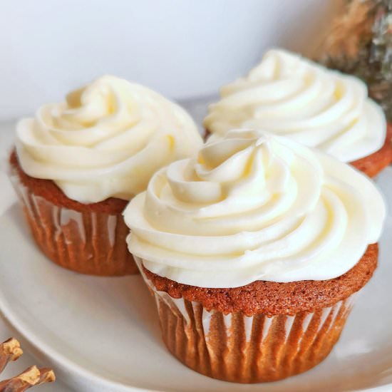 Gingerbread Cupcakes ~ Eggnog Icing - Recipe photo by maryobrien