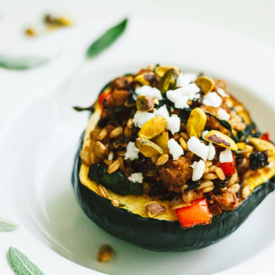 Stuffed Acorn Squash - Recipe photo by anotherveganfoodblog.com