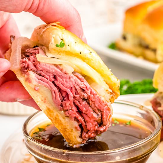 French Dip Sliders - Recipe photo by FoodFolksandFun
