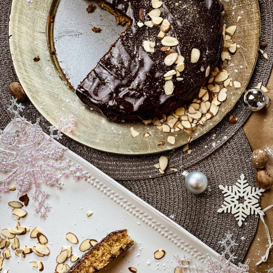 Almond Cake & Chocolate Ganache - Recipe photo by Open Plate Anthropology