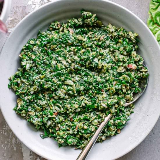 Chard Leaves Pesto Sauce - Recipe photo by forkintheroad