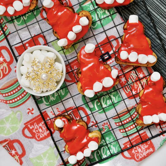 Santa Hat Cinnamon Rolls - Recipe photo by Everything Pretty