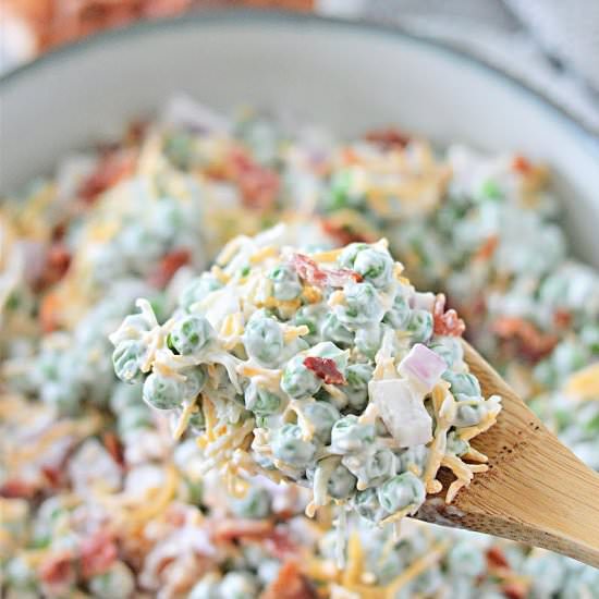 LOW-CARB PEA SALAD - Recipe photo by Stylish Cravings