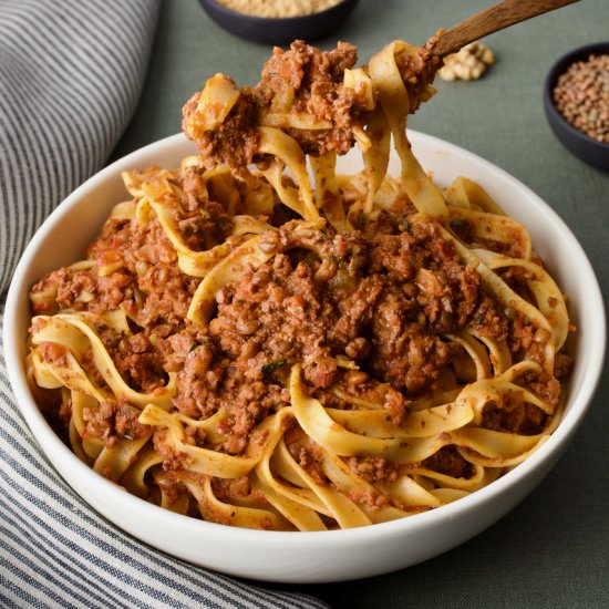 Vegan Pasta Bolognese - Recipe photo by lavender_nina