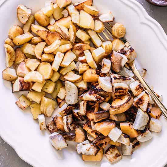 Roasted Parsnips and Turnips - Recipe photo by forkintheroad