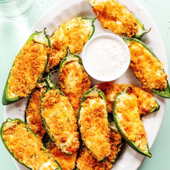 Baked Vegetarian Jalapeno Poppers - Recipe photo by liveeatlearn