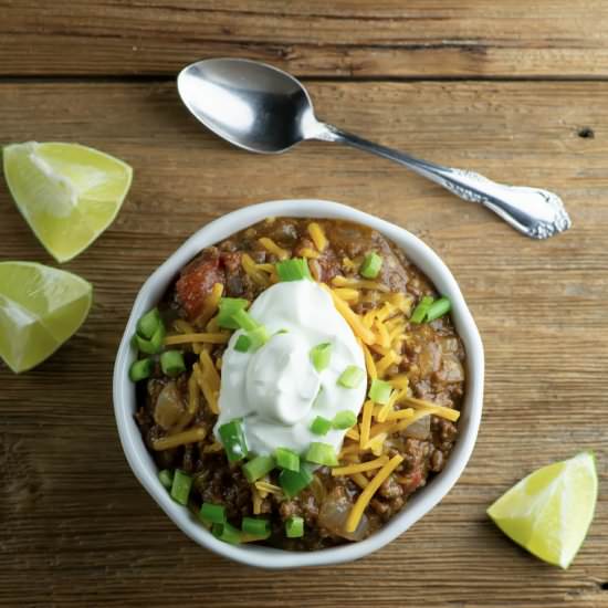 Cornmeal Beer Chili - Recipe photo by Framed Cooks