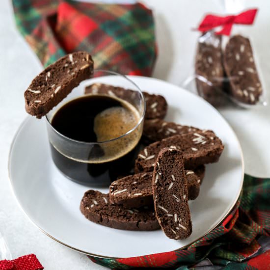 Chocolate Almond Biscotti - Recipe photo by farmflavor