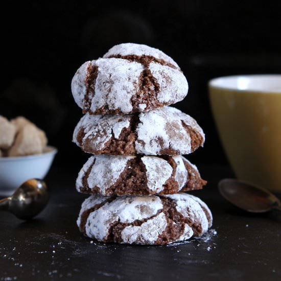 VEGAN Chocolate Amaretti Cookies - Recipe photo by glutenfreealchemist