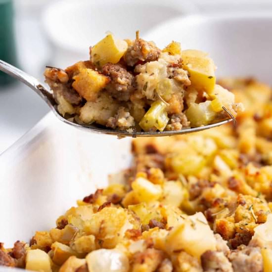 Sausage & Apple Stuffing - Recipe photo by AllThingsMamma