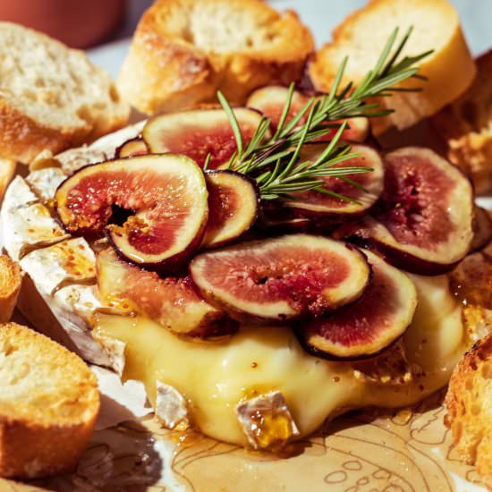 Baked Brie with Honey and Figs - Recipe photo by AGratefulMeal
