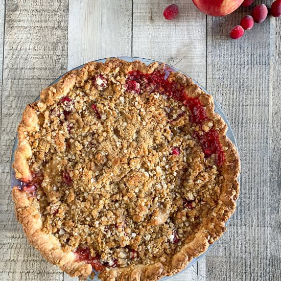 Cranberry Apple Crumble Pie - Recipe photo by northernginger