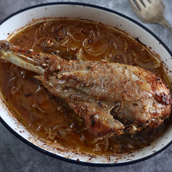 Roasted turkey leg with mustard - Recipe photo by Food From Portugal
