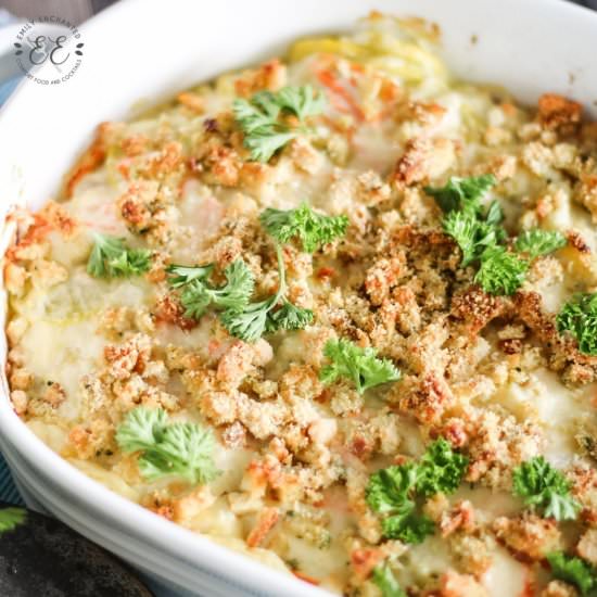 Squash Casserole with Stuffing - Recipe photo by emilyenchanted