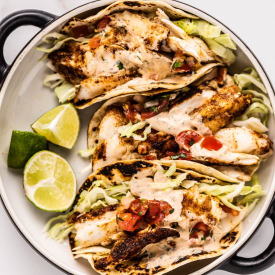 Grilled Fish Tacos - Recipe photo by The Endless Meal