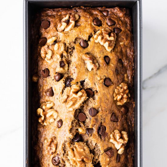 Chocolate Chip Walnut Banana Bread - Recipe photo by The Endless Meal