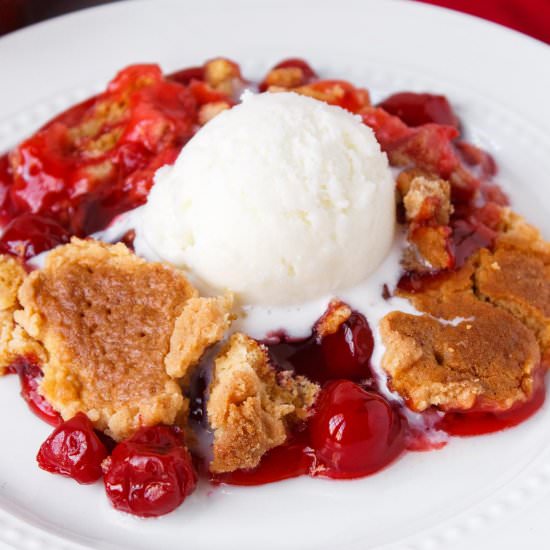 3-Ingredient Cherry Dump Cake - Recipe photo by bykelseysmith