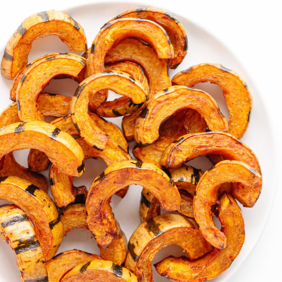 Maple Roasted Delicata Squash - Recipe photo by mapleandmango